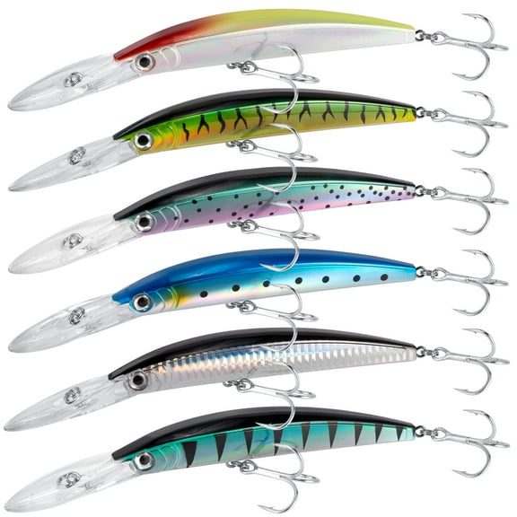 Dr.Fish Minnow Jerkbait 7" 13ft Deep Diving Lure Saltwater Hard Fishing Lures, Fishing Trolling Lures Fishing Freshwater Fishing Plugs Mackerel Bluefish Bass Trout Walleye