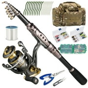 Dr.Fish Spinning Fishing Rod and Reel Combo Tackle Bag for Beginners 6ft