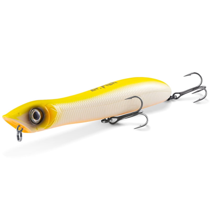 Snapklik.co : 5 Pack Topwater Popper Saltwater Fishing Lures, 5.5