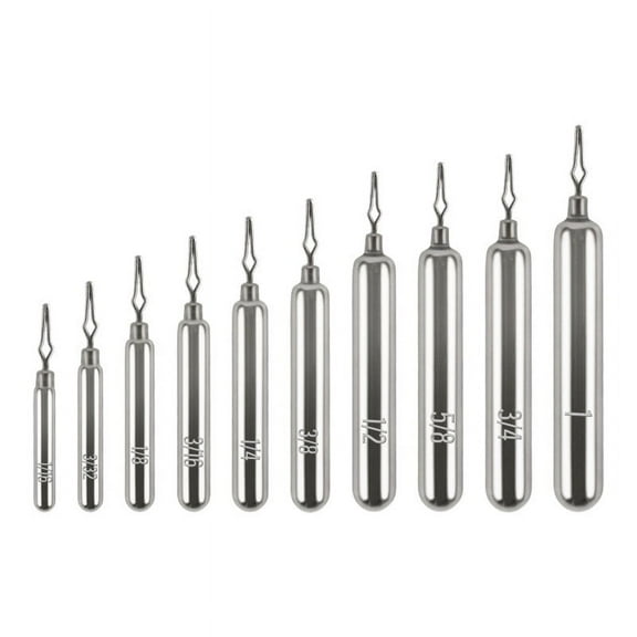 Dr. Fish Tungsten Drop Shot Weights Fishing Skinny Sinkers 5 Pack 1/16oz - 1oz Slender Fishing weights for Bass Drop Shot Rig 97% Density Tungsten Fishing Weights
