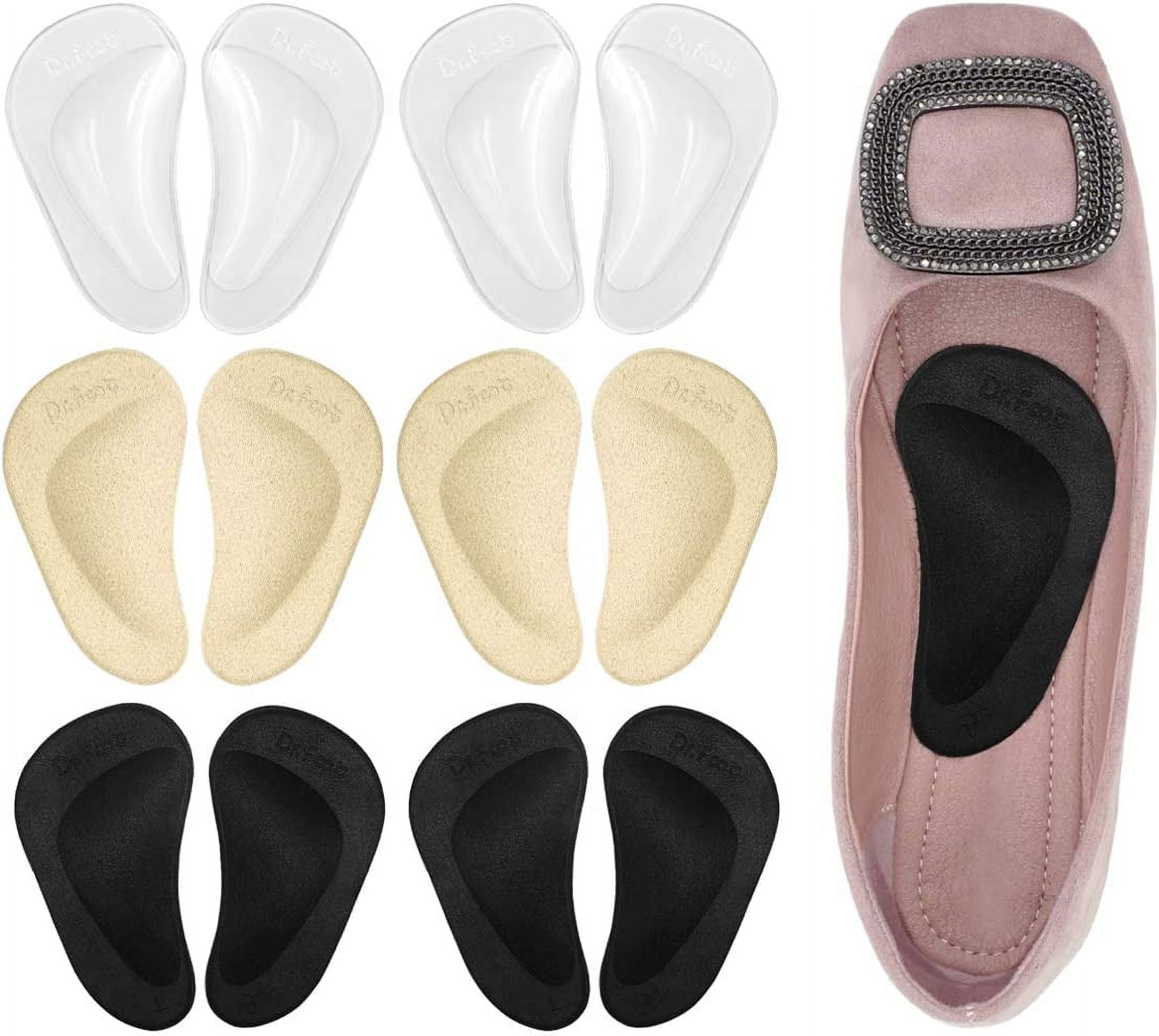 Dr. Foot's Gel Arch Support Cushions for Flat Feet, Shoe Insoles for