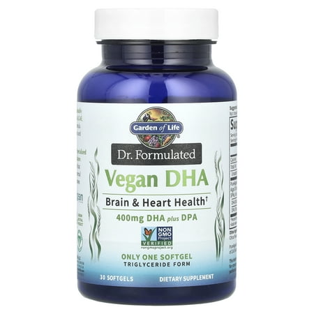 Garden of Life Dr. Formulated Vegan DHA Plus DPA, 30 Softgels