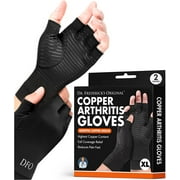 Dr. Frederick's Arthritis Copper Nylon Computer Typing Gloves, Black, Extra Large, 2 Pieces