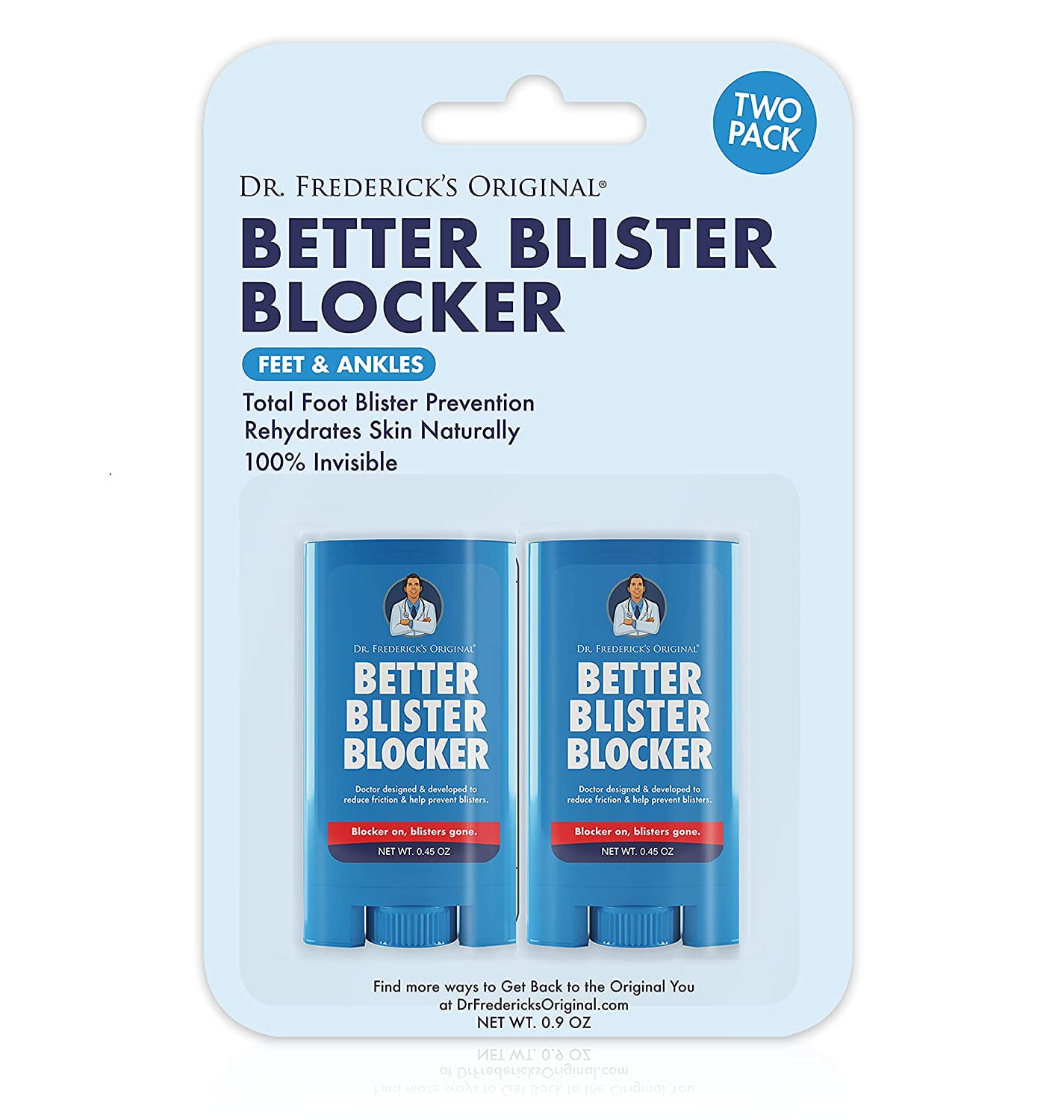 Dr. Frederick's Original Better Blister Blocker 0.90 oz 2 Pack Anti Chafing Stick Pocket