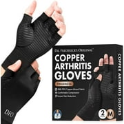 DR. FREDERICK'S ORIGINAL Copper Arthritis Glove - 2 Gloves - Perfect Computer Typing Gloves - Fit Guaranteed - Medium