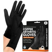 Dr. Frederick's Original Copper Full Finger Arthritis Glove - 2 Gloves - Perfect Computer and Phone Typing Gloves - Fit Guaranteed - Medium