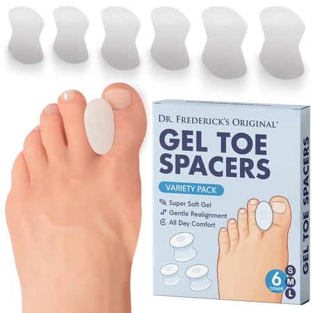 Dr. Frederick's Original Gel Toe Spacers, Bunion Relief, 6 Pack