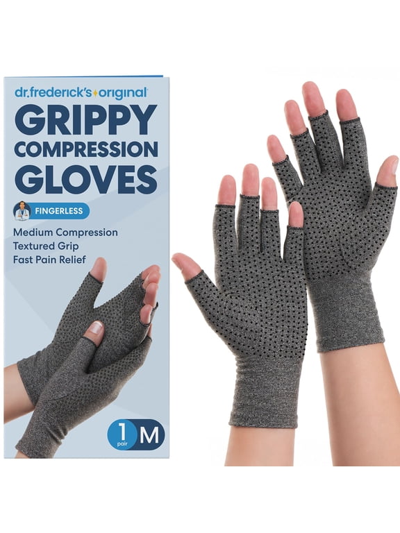 Grippy Arthritis Gloves for Women & Men - Compression for Arthritis Pain Relief - Medium