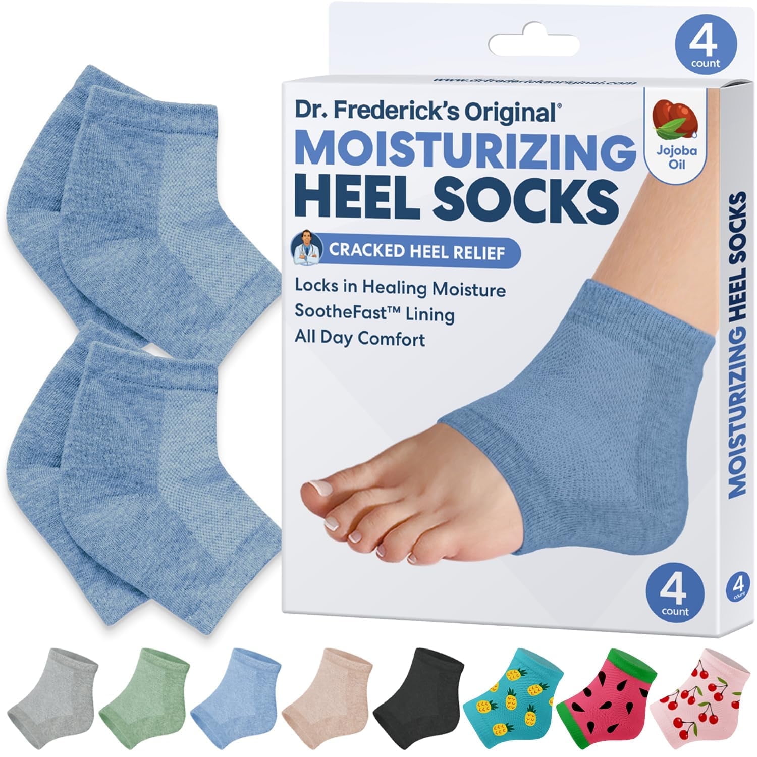 Frederick's Original Moisturizing Heel Socks, Gel-lined with