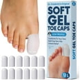 thumbnail image 1 of Dr. Frederick’s Original Soft Gel Toe Caps - 12 ct - Doctor-Developed Toe Protectors for Ingrown Toenails, Blisters, Corns & Calluses - Toe Sleeves for Pain Relief & In-Shoe Comfort - White, Large, 1 of 7