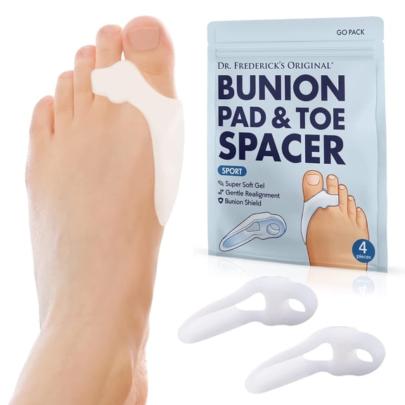 Dr. Frederick's Original Bunion Pad & Toe Spacer, Sport Gel, 4 Pack