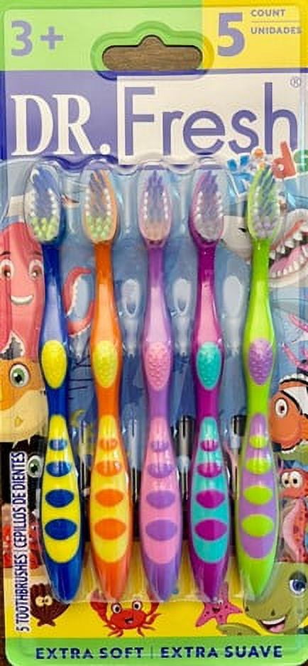 Dr. Fresh Kids Dental Toothbrushes, Non-Slip Handle, Soft Bristles ...