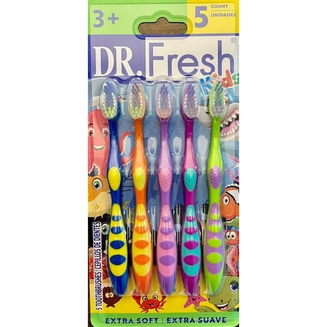 Dr. Fresh Kids' Toothbrushes, Extra Soft, 5 ct