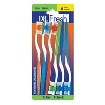 Dr. Fresh Adult Manual Toothbrush with Tongue Scraper Head, Firm, 6 Count