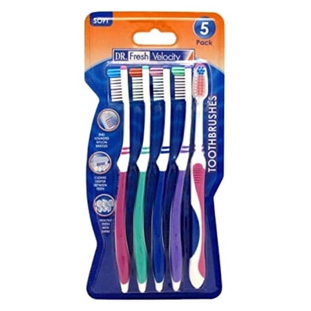 Dr. Fresh Oral Care Velocity Toothbrushes, Soft, 5 Ea, 6 Pack