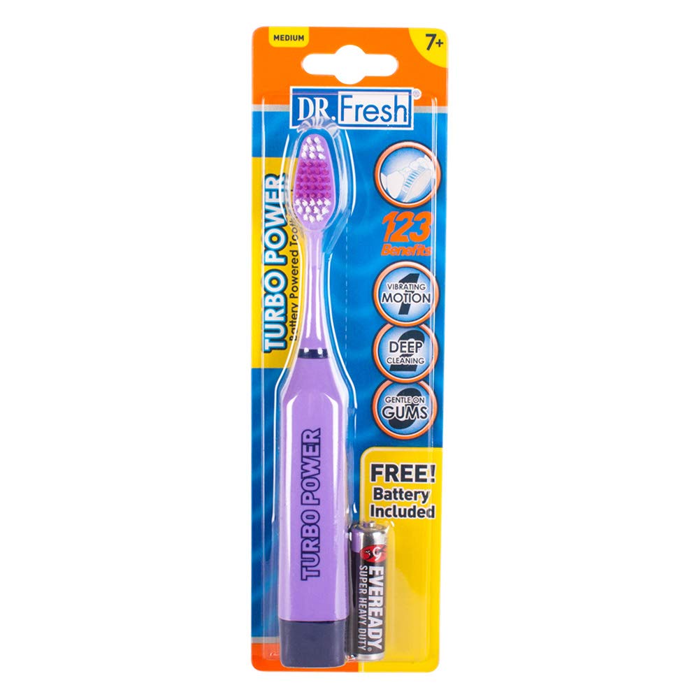Dr Fresh Toothbrush, Turbo-Battery YPF5 Operated Brush. Assorted Colors ...