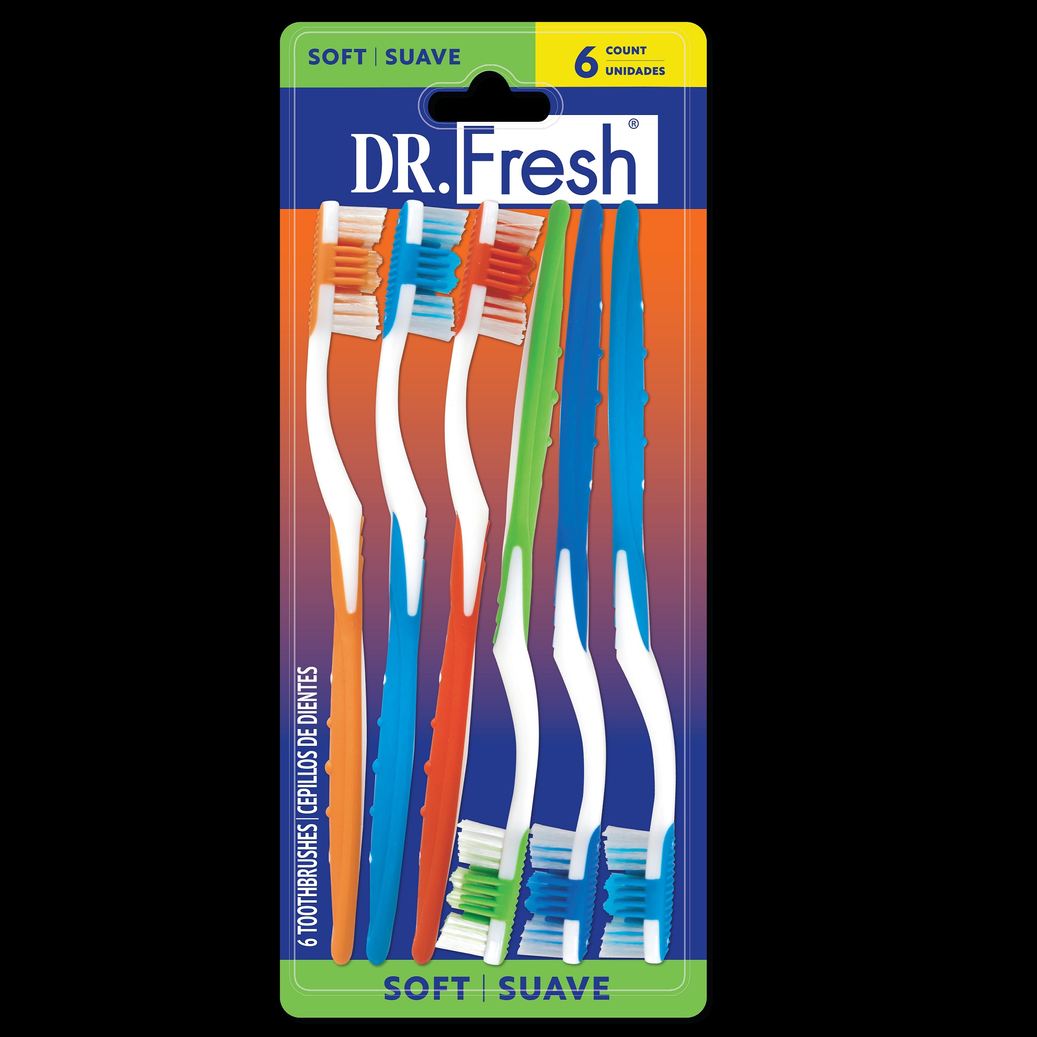 Dr. Fresh Toothbrushes, Soft, 6 ct - image 1 of 5