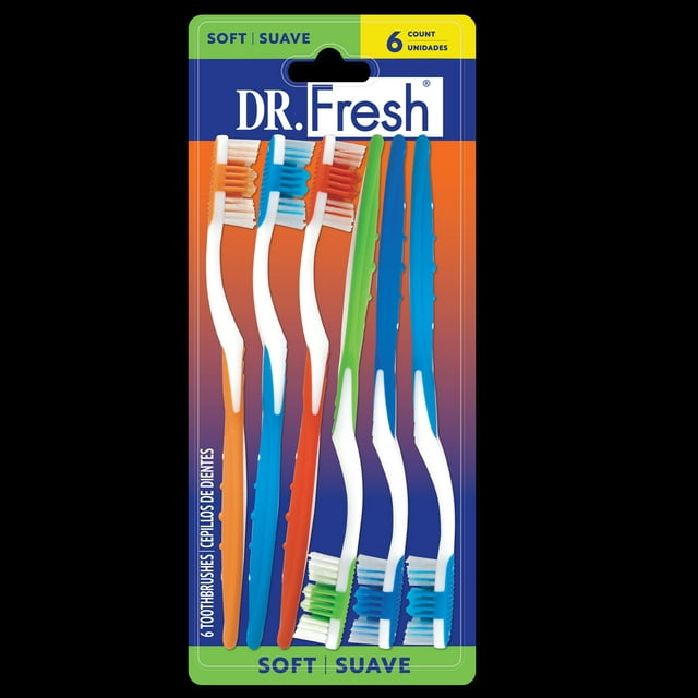Dr. Fresh Toothbrushes, Soft, 6 ct