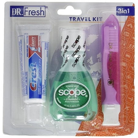 Dr. Fresh Travel Kit 3-In-1 Toothpaste/Scope/Toothbrush, 1 Ct, 6 Pack