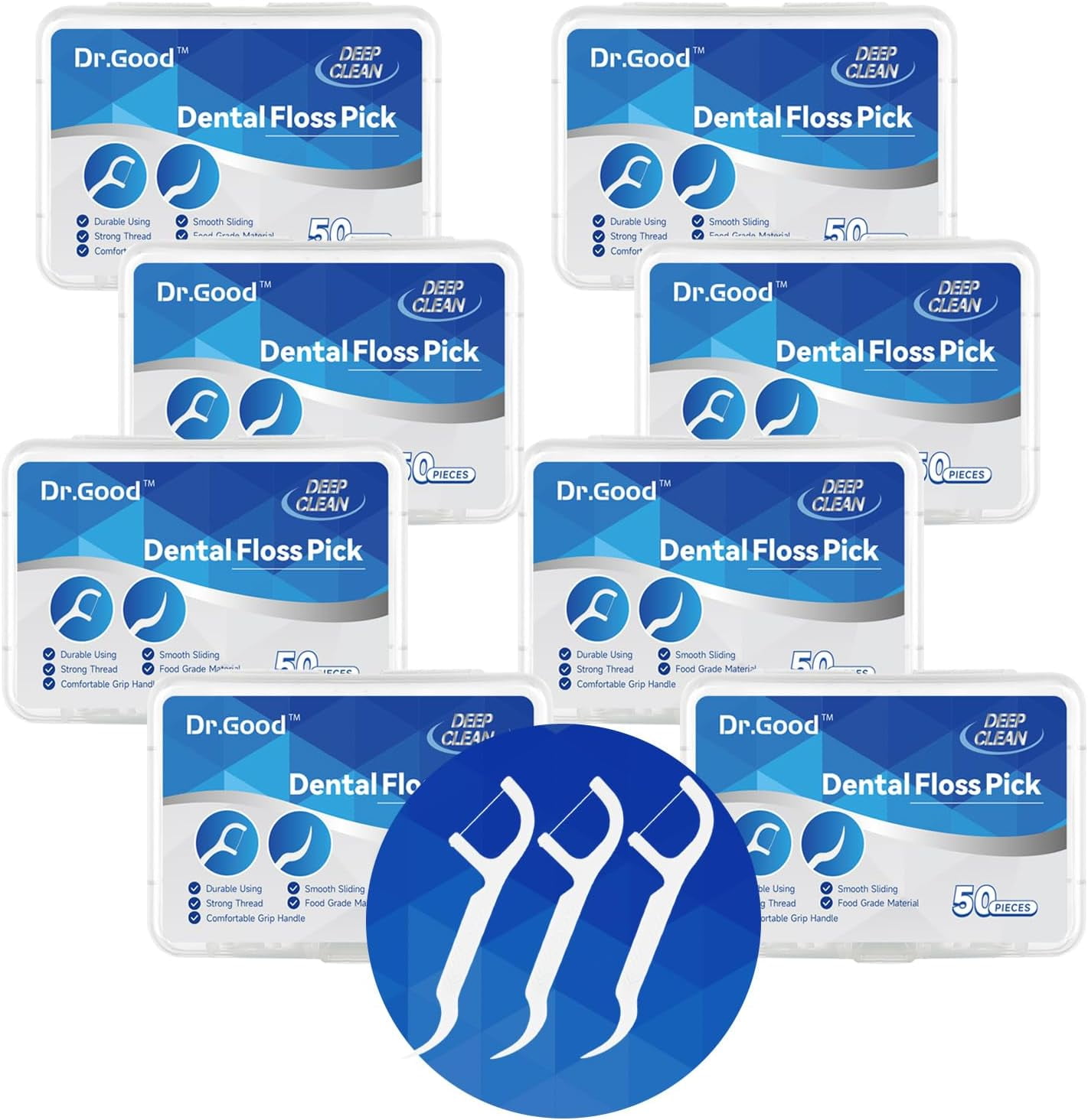 Dr.Good Floss Picks, Portable Dental Flossers for Teeth Bulk, 400 Count