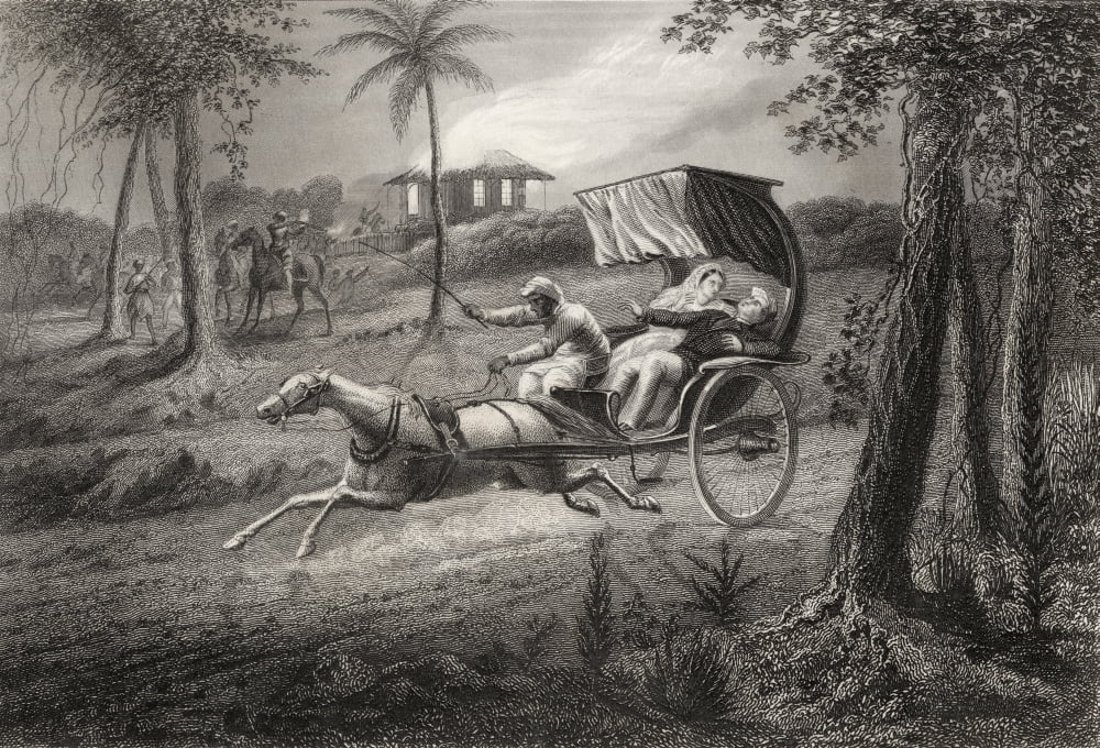 Dr Graham Shot In His Buggy By The Sealkote Mutineers 1857 From The History Of The Indian Mutiny Published 1858 Canvas Art - Ken Welsh Design Pics (17 x 12)