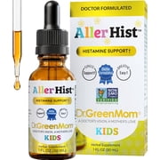 Dr. Green Mom Aller D-Hist Kids Dietary Supplement Drops, Seasonal Histamine & Immune Support, Unisex Kids & Infants, Nettle Leaf & Eyebright, 1 fl oz