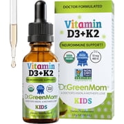 Dr. Green Mom Liquid Vitamin D3 K2 Drops   Babies & Kids   Organic, 400 IU