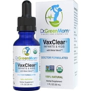 Dr. Green Mom Organic VaxClear  with Metal Mend, Unisex Kids & Infants Herbal Liquid Drops, Chlorella, Turmeric, Cilantro & Milk Thistle