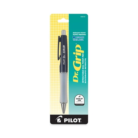 Dr. Grip Ballpoint Pen, Retractable, Medium 1 mm, Blue Ink, 1 Count