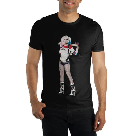 Dr. Harleen Frances Quinzel Harley Quinn Suicide Squad Men's Black T-Shirt Tee Shirt-Small