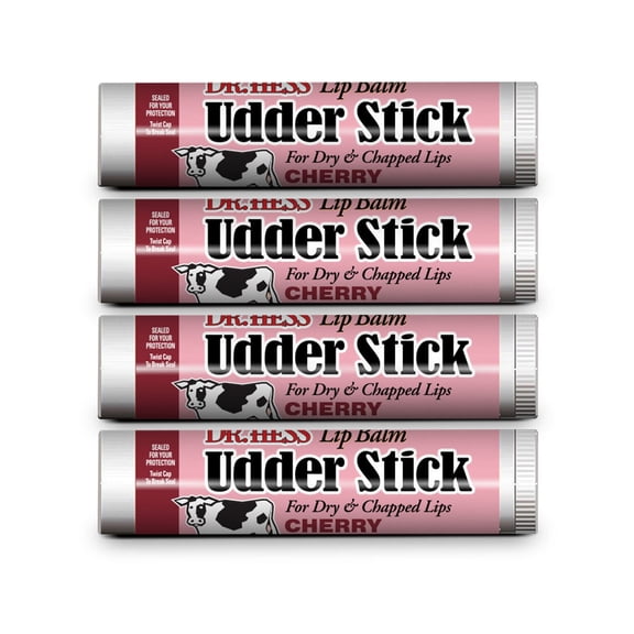 Dr. Hess Udder Stick Lip Balm, Cherry, 4 Count