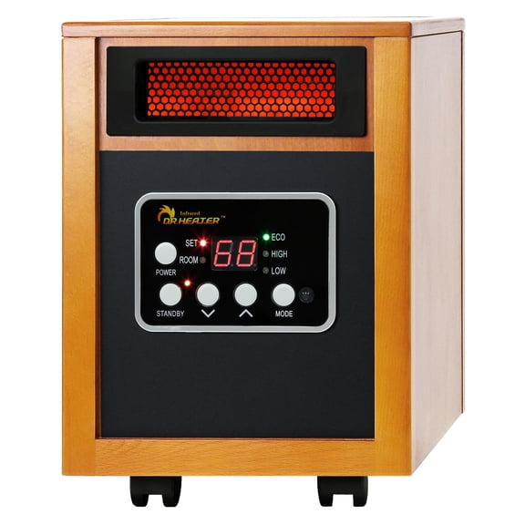 Dr. Infrared Heater DR-968 Electric 1500-Watt Portable Infrared Space Heater, Cherry