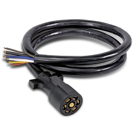 Dr Infrared Heater 6 Feet 7 Way Trailer Plug Cord Wiring Harness, Heavy Duty Weatherproof and Corrosion Resistant Inline Cable with Rugged PVC Jacket, Standard Plug for RV and Campers, 6 FT