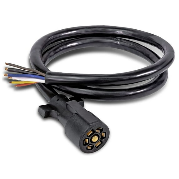 Dr Infrared Heater 6 Feet 7 Way Trailer Plug Cord Wiring Harness, Heavy Duty Weatherproof and Corrosion Resistant Inline Cable with Rugged PVC Jacket, Standard Plug for RV and Campers, 6 FT
