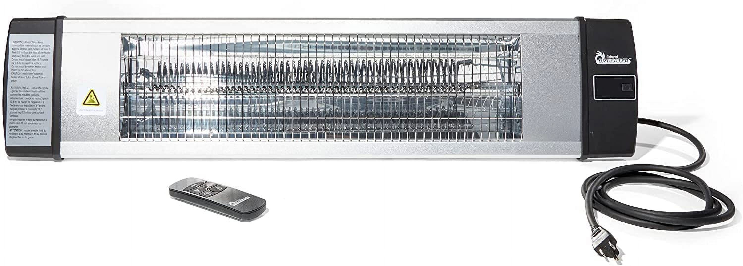 Silver 39-Inch Electric Infrared Indoor Outdoor Heater