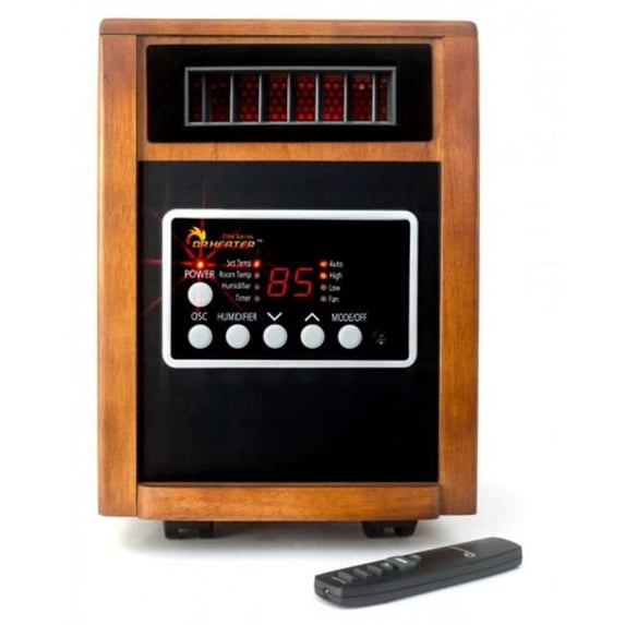 Dr. Infrared Heater DR-998 1500 Watt - Advanced Dual Heating System with Humidifier- Oscillation Fan & Remote Control