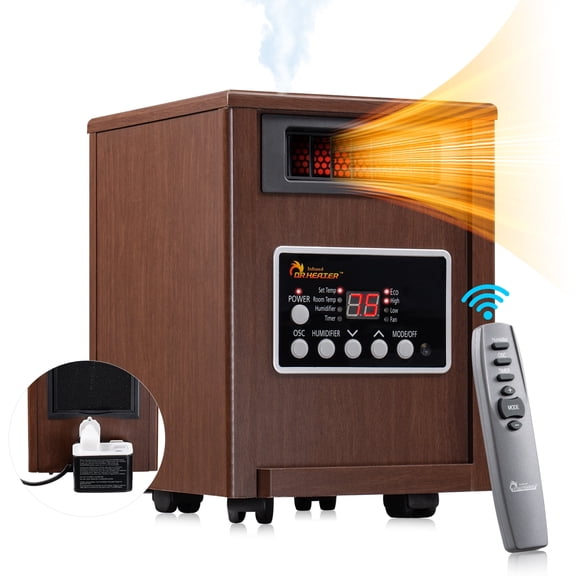Dr. Infrared Heater DR-998W with Humidifier, 1500W, Walnut