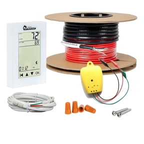 Dr Infrared Heater DR-9FH2140, 140 Sqft 240V Electric Radiant Floor Heating Cable Kit with WIFI Thermostat and Installation Monitor, App control