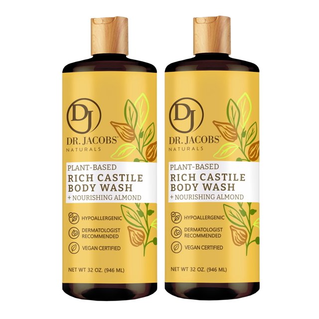 Dr Jacobs Naturals 32oz (2PK) Almond Castile Body Wash PlantBased
