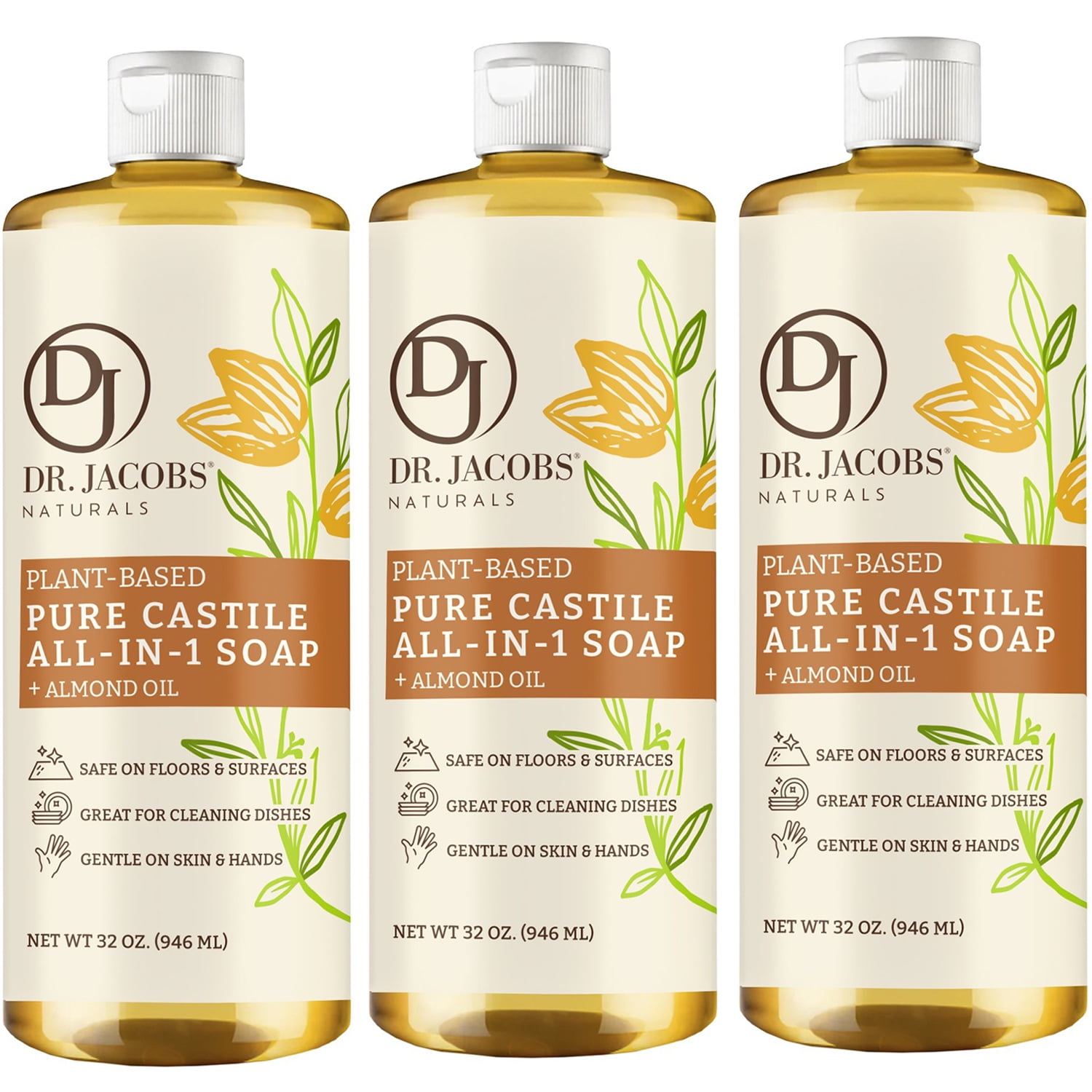 Dr Jacobs Naturals Castile Soap 3 pack deals NEW