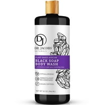 Dr Jacobs Naturals Authentic African Black Soap Body Wash All-In-One Liquid Soap for Face, Body and Hair, Lavender & Sage Scent 32 Oz.