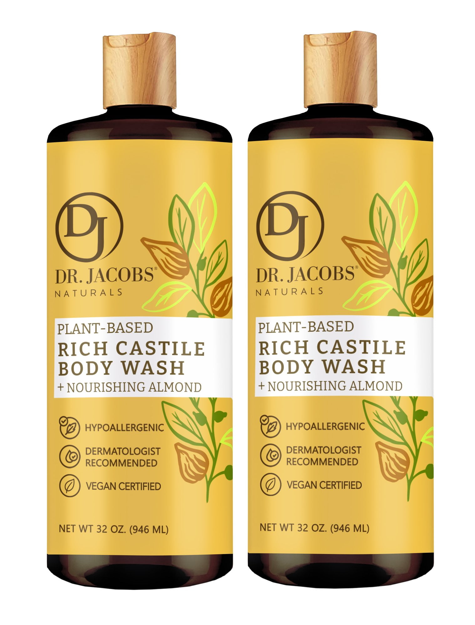 Dr Jacobs Naturals Castile Soap Body Wash Plant Based Liquid Soap