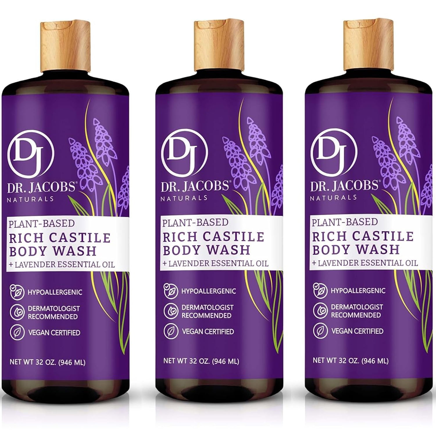 Dr Jacobs Naturals Castile Soap Body Wash Plant Based Liquid Soap