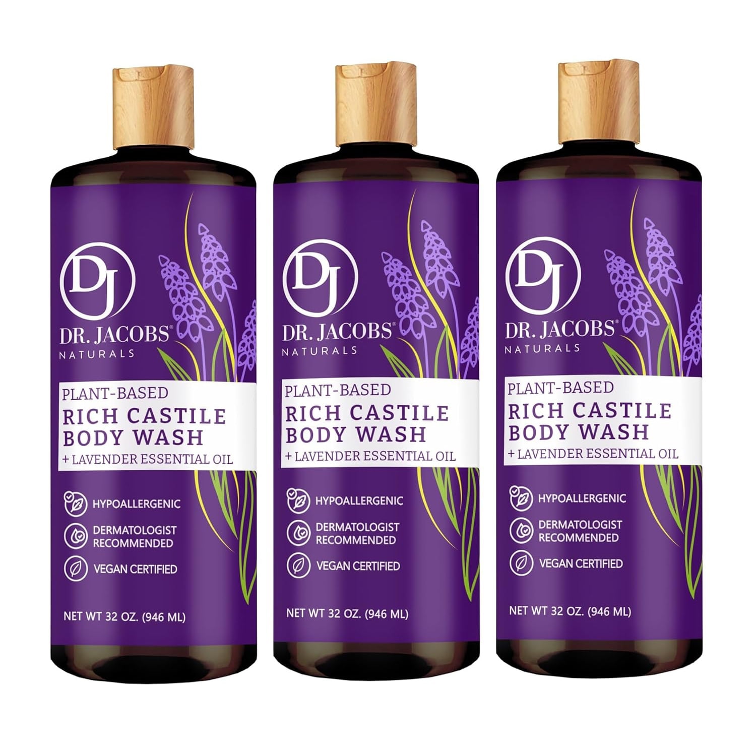 Dr Jacobs Naturals Castile Soap Body Wash Plant Based Liquid Soap