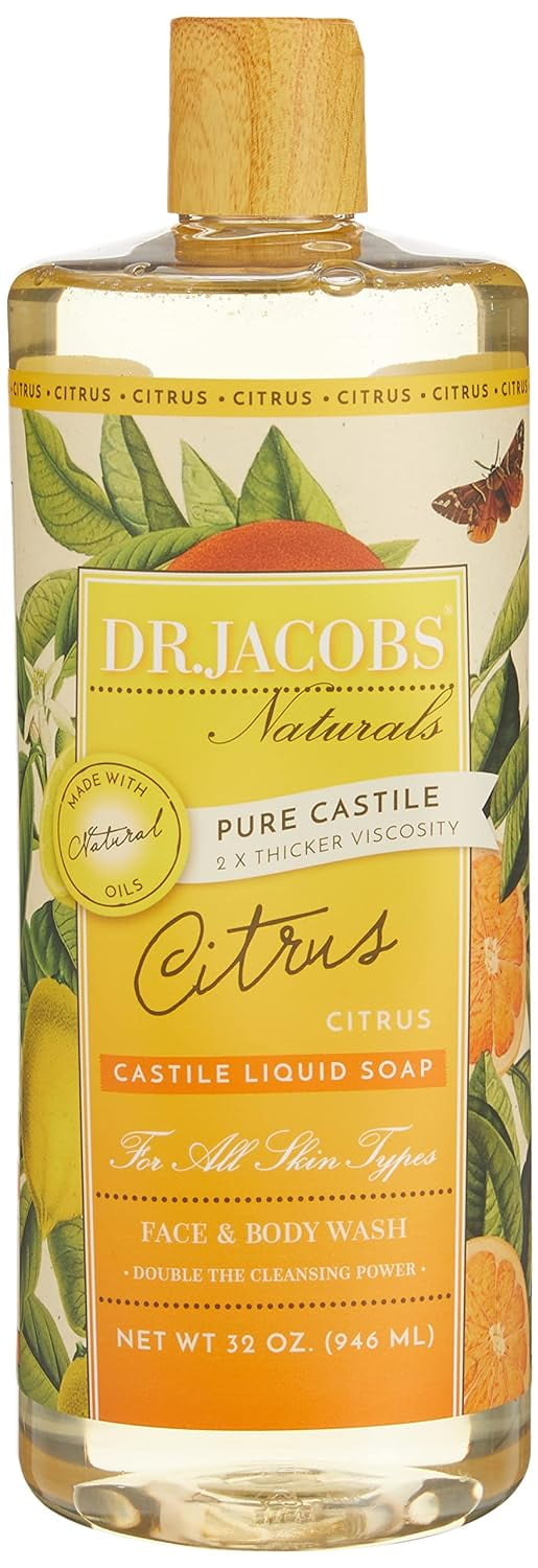 Dr Jacobs Naturals Castile Soap Body Wash Plant Based Liquid Soap