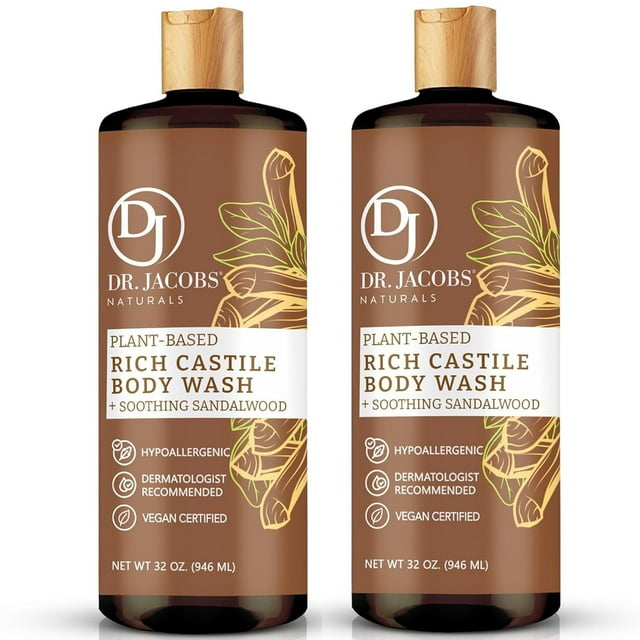 Dr Jacobs Naturals Castile Soap Body Wash Plant Based Liquid Soap