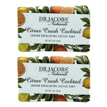Dr Jacobs Naturals Citrus Crush Cocktail Castile Bar Soap Plant Based Vegan Soap, 5 Oz 2-Pack
