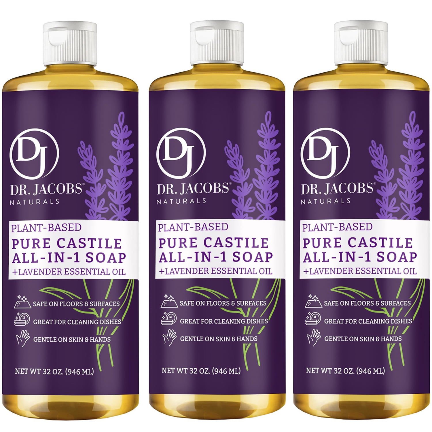 Dr. Jacobs Naturals Lavender Castile Soap AllInOne Cleaner PlantBased Formula, 32 Fl. Oz. 3