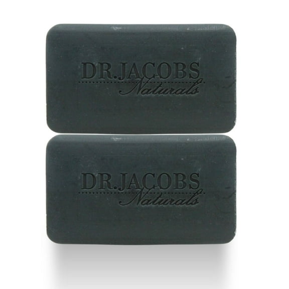 Dr Jacobs Naturals Muddy Charcoal Castile Bar Soap Plant Based Vegan Soap, 5 Oz 2-Pack