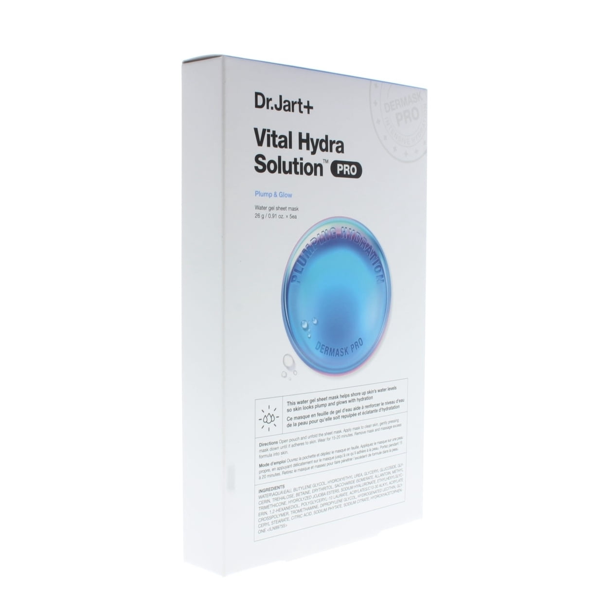 Dr.Jart Vital Hydra Solution Pro Water Gel Sheet Mask 5 Masks 26g/0 ...